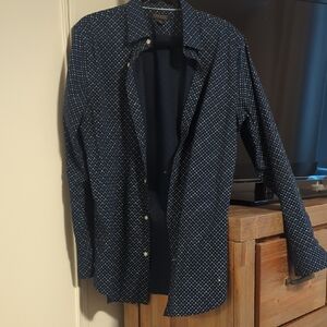 Banana Republic Navy Polka Dot Shirt